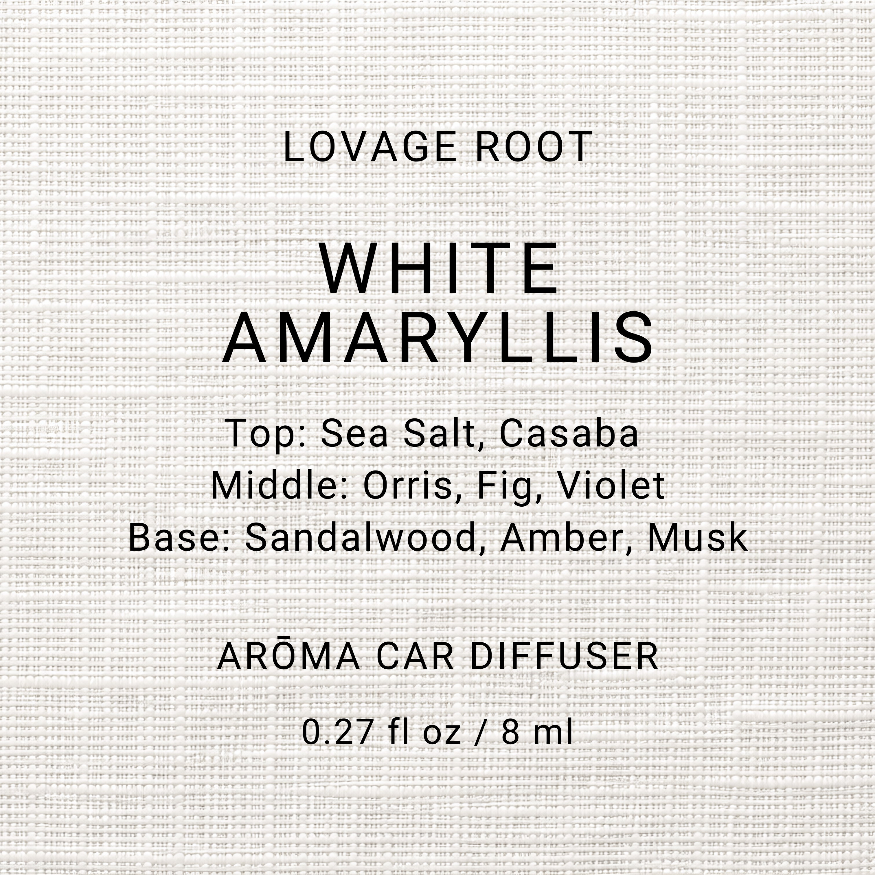 Arōma Car Diffuser-White Amaryllis