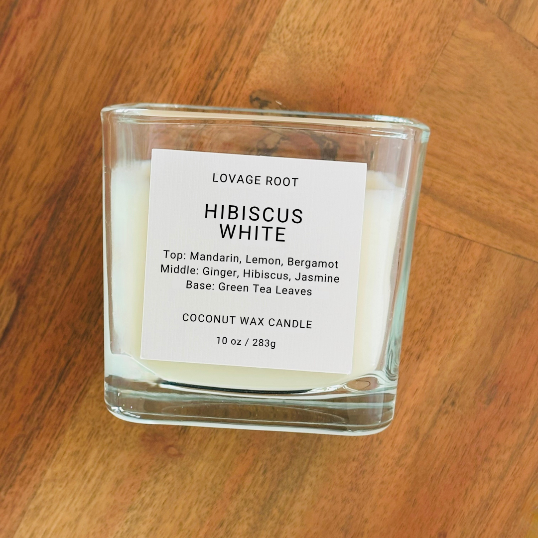 Coconut Wax Candle-Hibiscus White