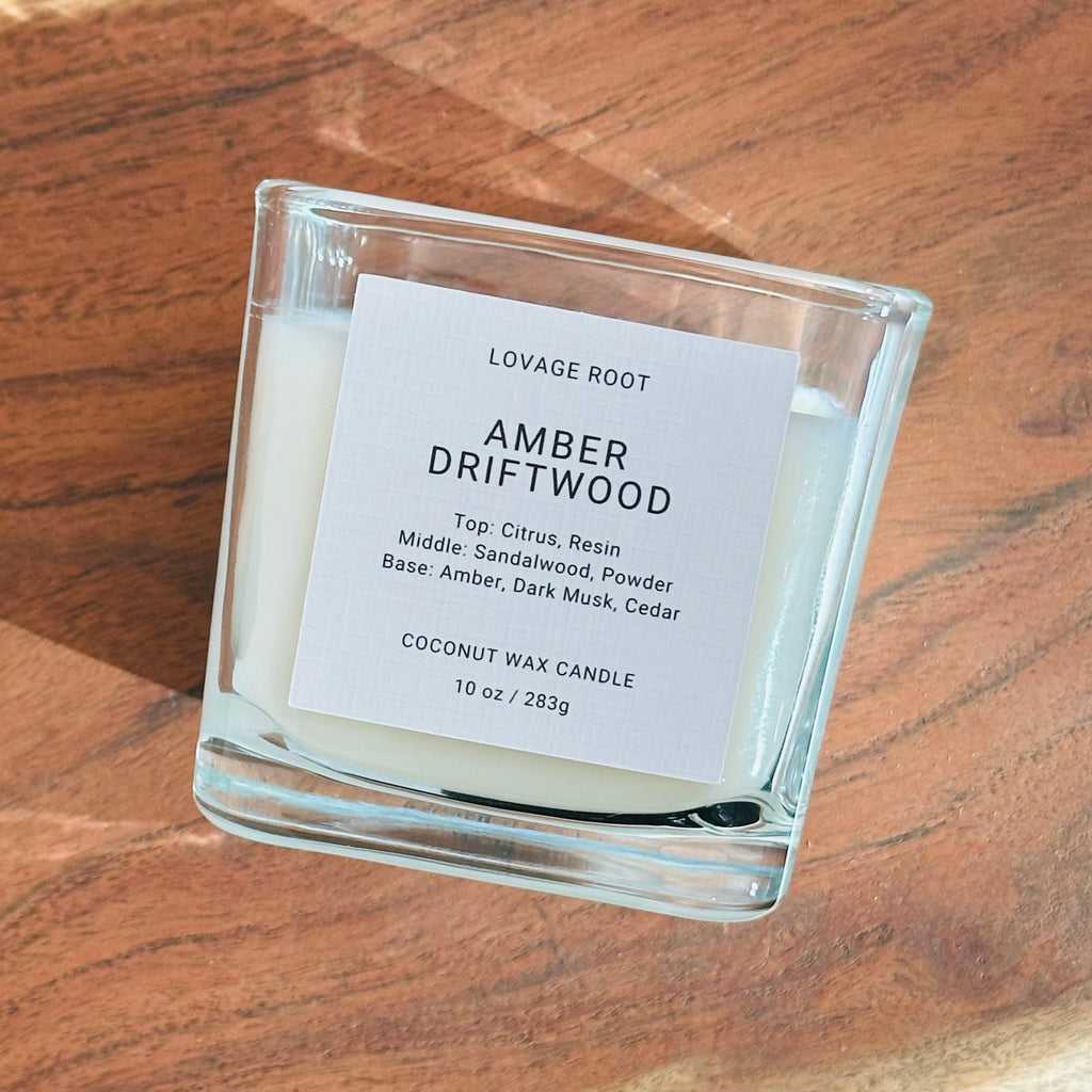 Coconut Wax Candle-Amber Driftwood