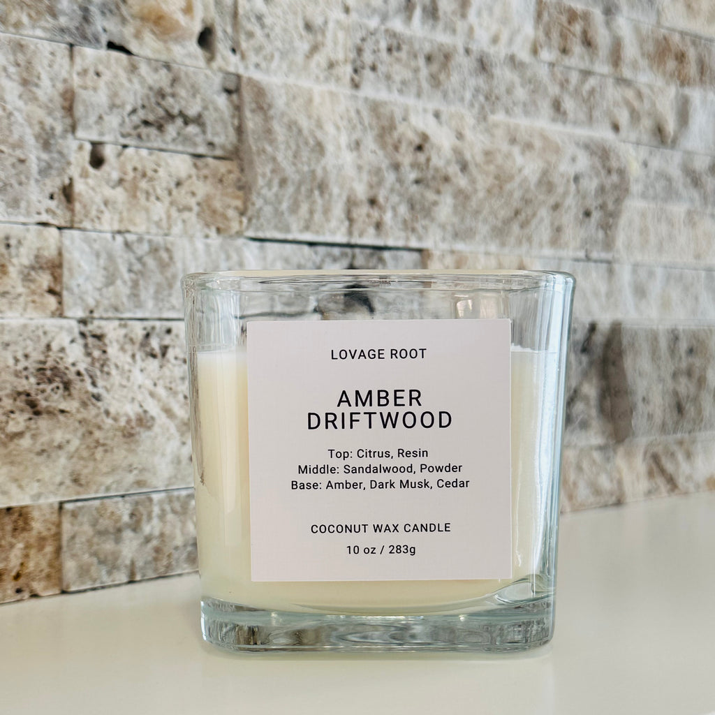 Coconut Wax Candle-Amber Driftwood