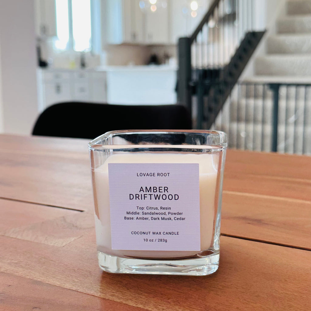 Coconut Wax Candle-Amber Driftwood