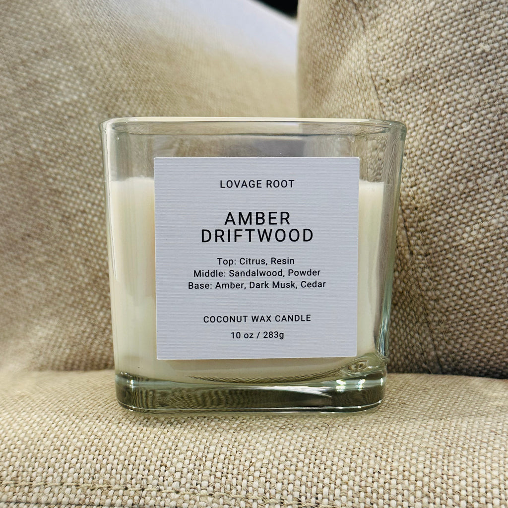 Coconut Wax Candle-Amber Driftwood