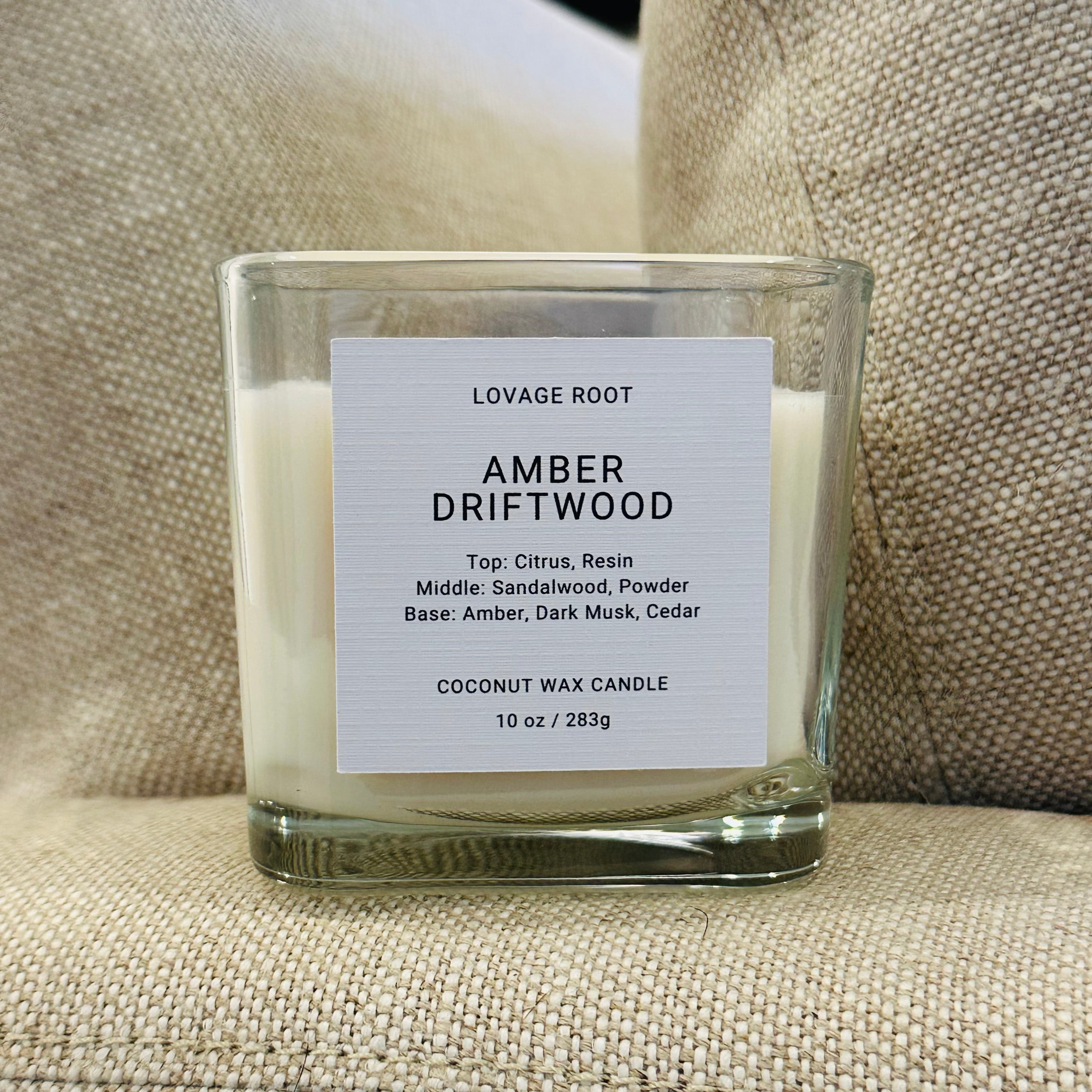 Coconut Wax Candle-Amber Driftwood