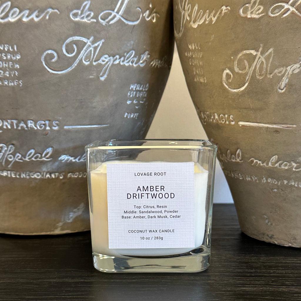 Coconut Wax Candle-Amber Driftwood