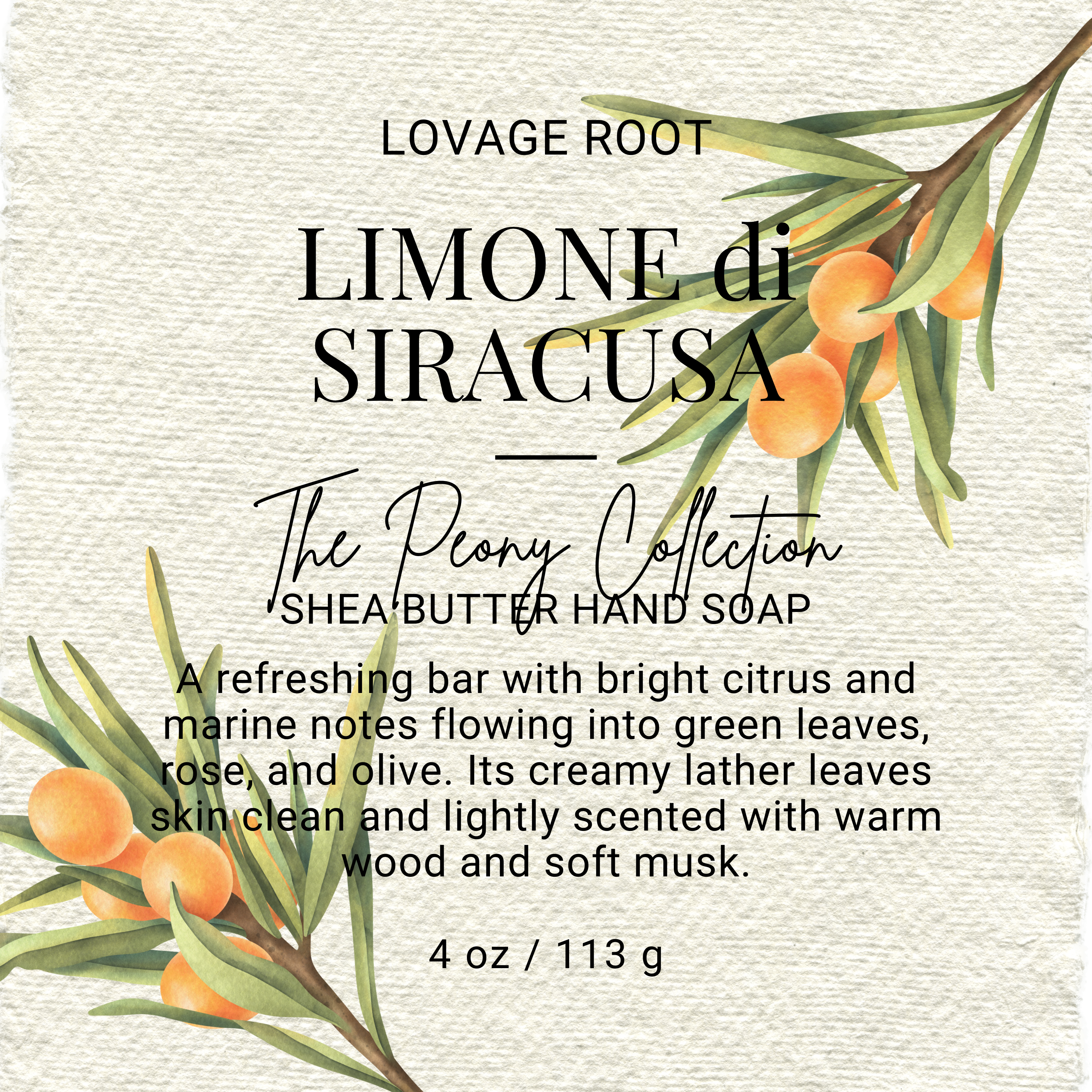 Peony Hand Cleansing Bar-Limone di Siracusa