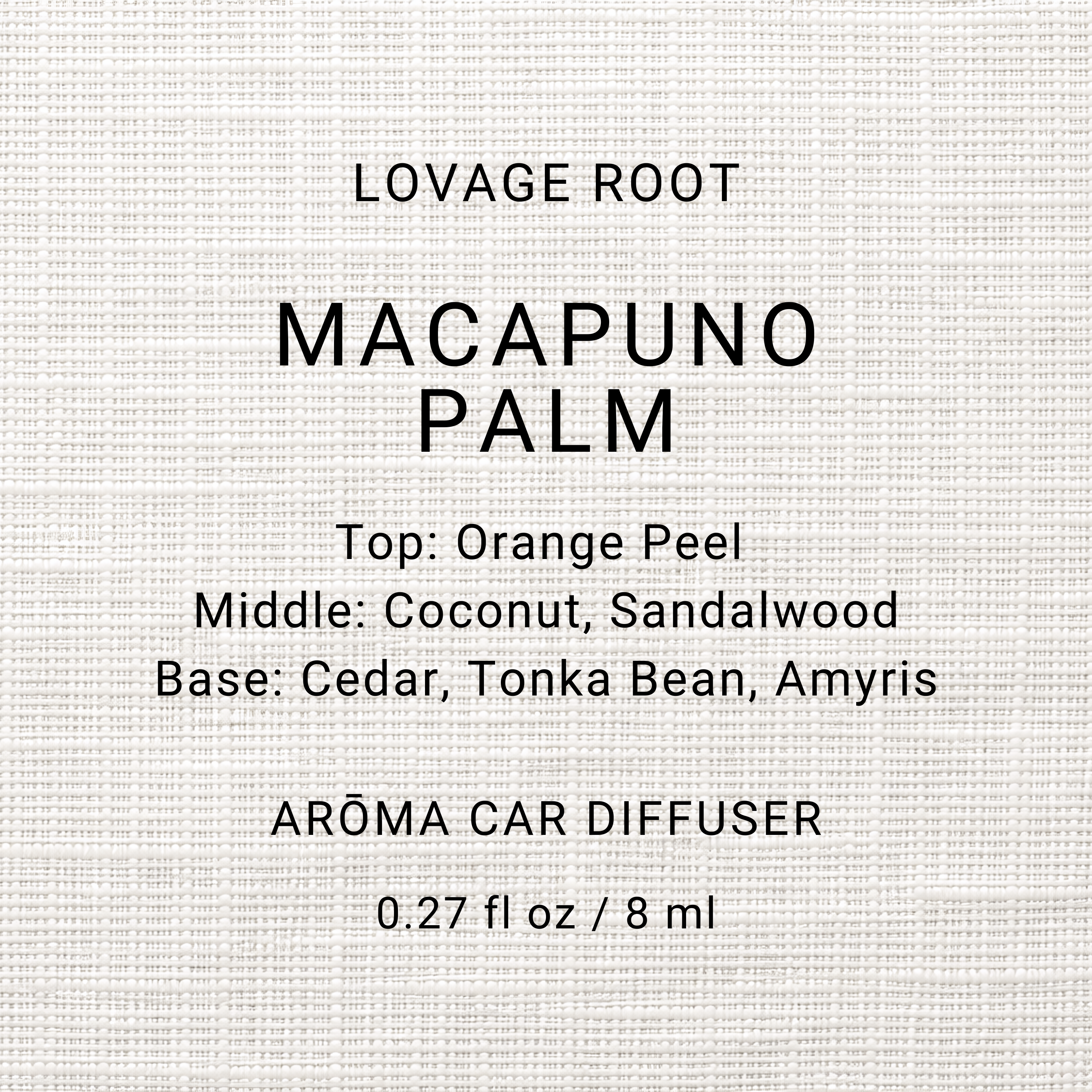 Arōma Car Diffuser-Macapuno Palm